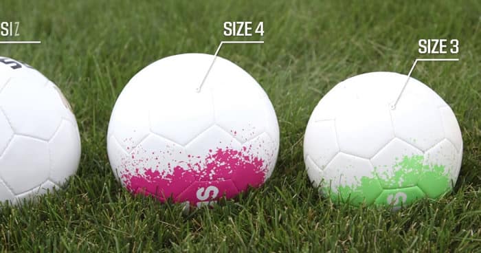 diferentes tamaños de balosnes de fútbol y edades